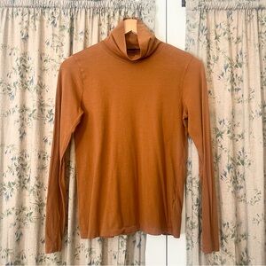 J. Crew Re-Imagined Cotton Mustard Mock Neck / Turtleneck Sweater Size Small